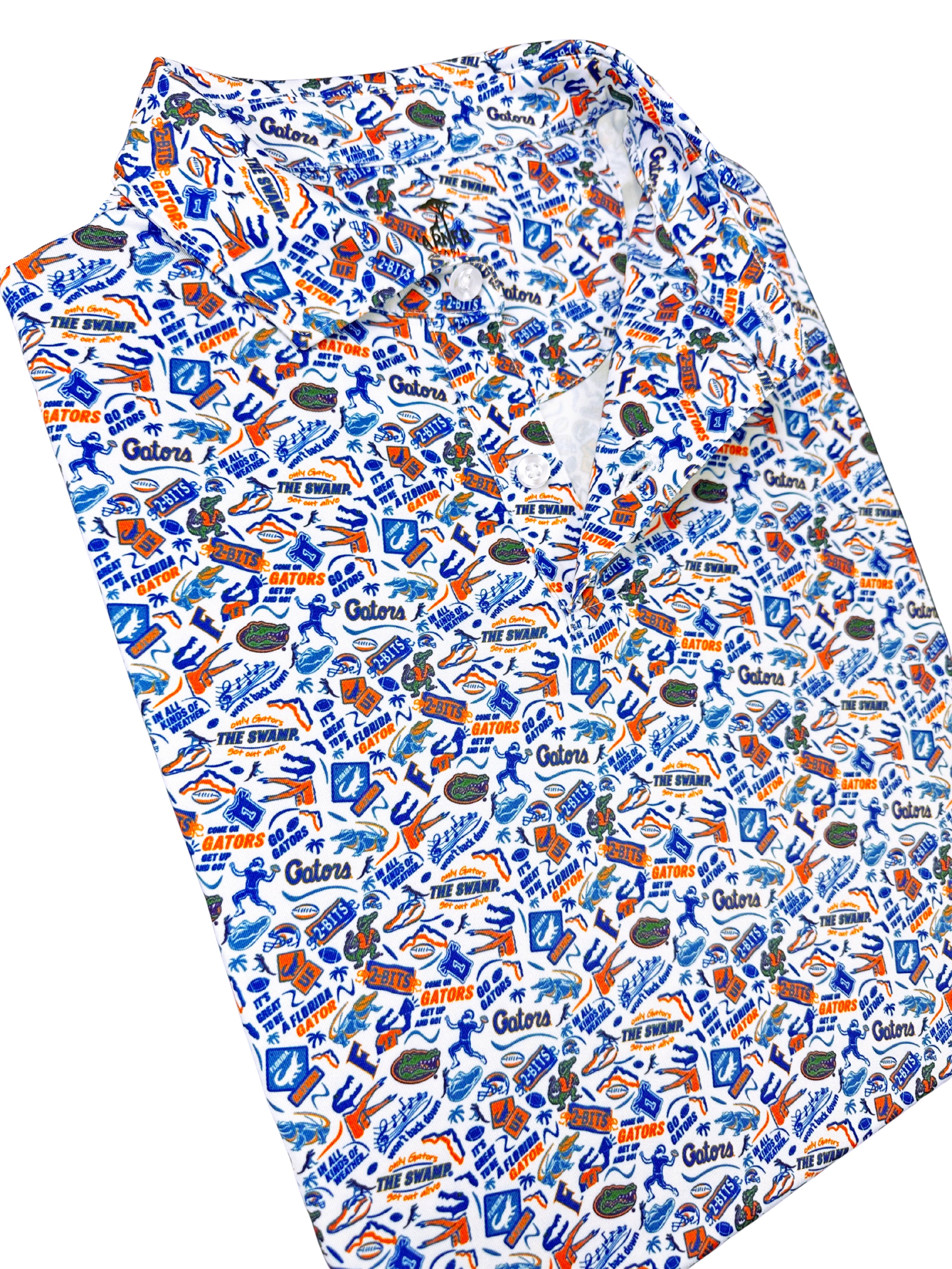 The UF Gator Gameday Print Polo - White